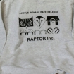 Gray Sweatshirt with Black 3 Owl Logo and Raptor Inc text